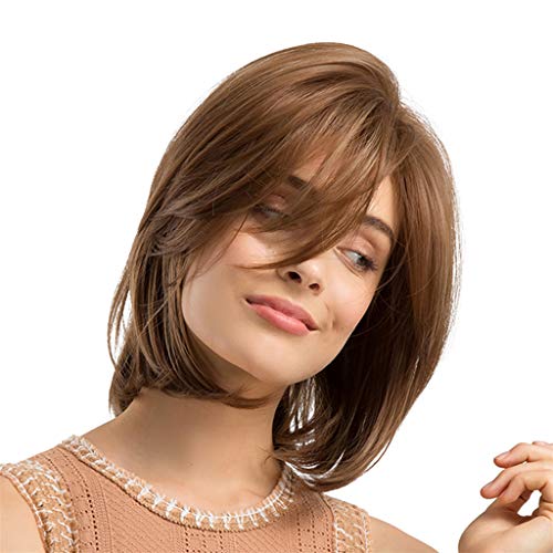 Stylish Short Curly Synthetic Wig for Women - Brown One Size Hairpiece for Everyday Wear & Cosplay | Sugar Wax Hair Removal Kit Included