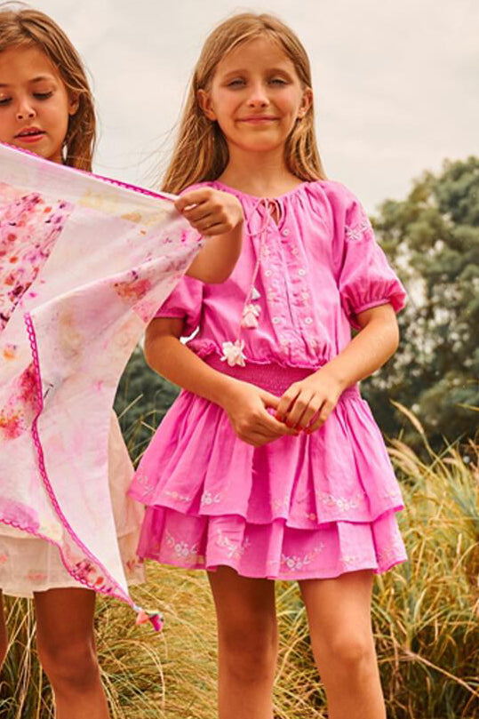 Nellystella Girls' Floral Summer Dress - Cute Candy Grape Color for Toddlers & Kids | Perfect for Birthday Parties, Family Outings & Photo Shoots