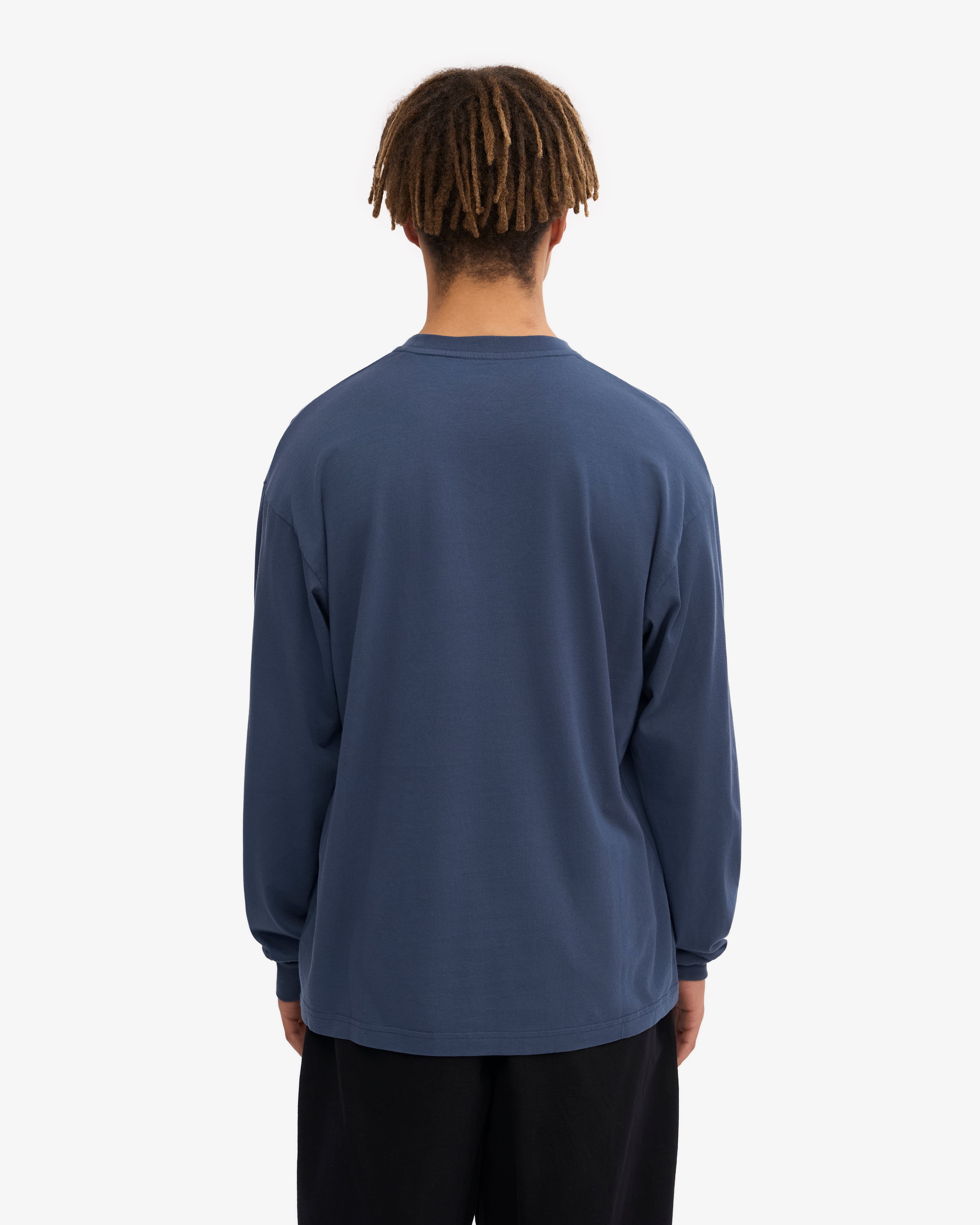 Organic Oversized Long Sleeve T-Shirt for Women - Petrol Blue - Soft Cotton Comfort Fit - Perfect for Casual Wear, Layering & Street Style Fashion