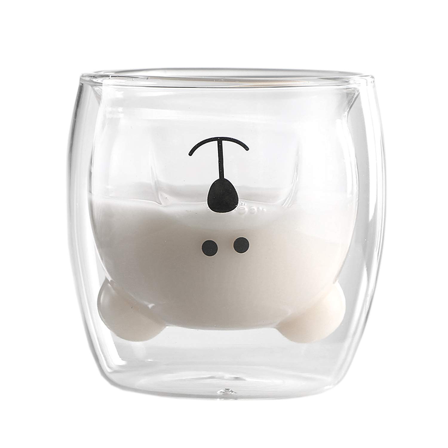 Bear Double Wall Glass Mugs - Insulated Tea & Coffee Cups for Couples, Funny Valentine's Day & Birthday Gifts - Perfect for Hot Drinks, Milk, and Romantic Moments at Home