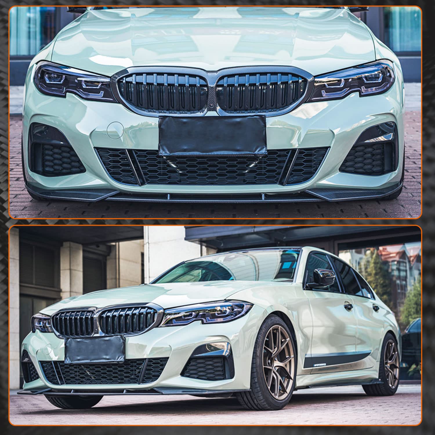 MCARCAR G20 Carbon Fiber Front Lip Spoiler for BMW 3 Series G20 M Sport Sedan (2019-2022) 320i 330i M340i - M Tech Style Front Bumper Lip Chin Splitter & Protector - Factory Direct (Carbon Fiber) - Perfect for Street Racing & Car Shows