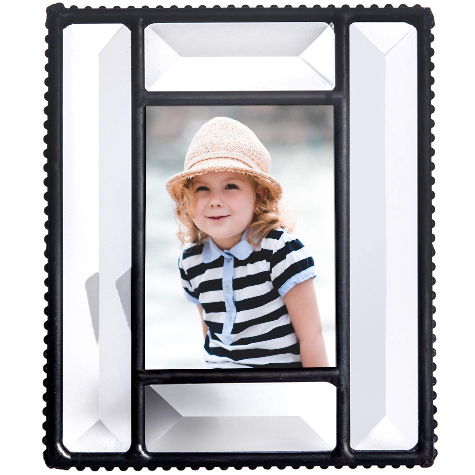 Small Beveled Glass Photo Frame 2.5x3.5 - Perfect for School Pictures & Grandparent Gifts