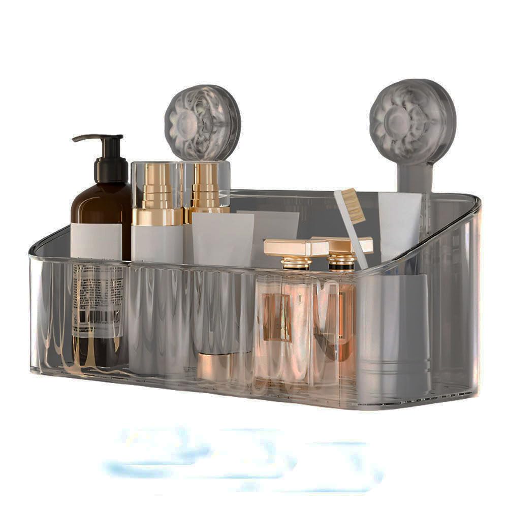 Sturdy Suction Shower Caddy - Removable Bathroom Organizer with Strong Grip for Shampoo, Soap & Toiletries - Perfect for Small Spaces & Apartment Showers