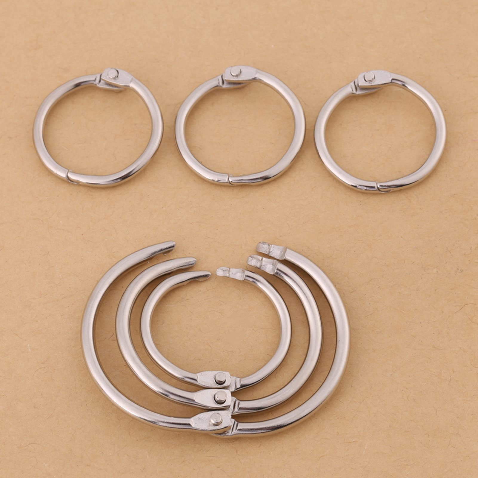 Zerodis 20PCS Metal Book Rings for Documents, Keys & Flashcards - School/Office/Home Use