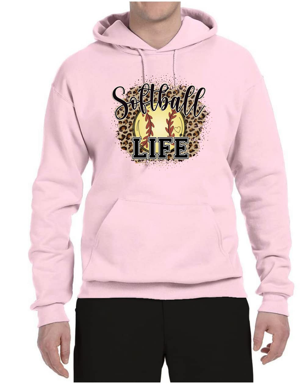 Wild Bobby Animal Print Softball Hoodie - Unisex Graphic Sweatshirt for Girls & Women - Perfect for Sports, Casual Wear & Team Spirit