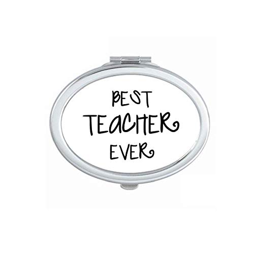 DIYthinker Best Teacher Ever Quotes Mirror - Portable Folding Double-Sided Makeup & Glasses Mirror for Home, Travel & Gifts (English Words)