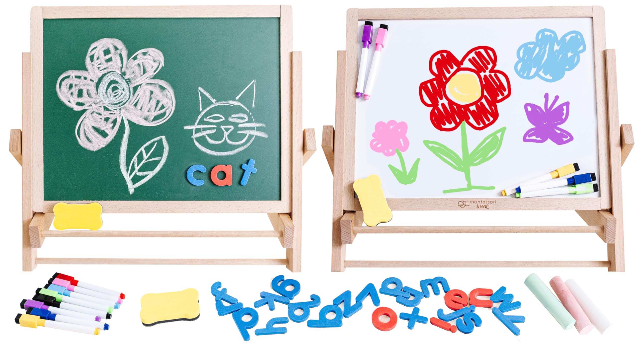 Kids Table Top Easel with Magnetic Whiteboard & Chalkboard - Portable Art Station for Toddlers & Children - Perfect for Drawing, Learning & Playtime at Home or School