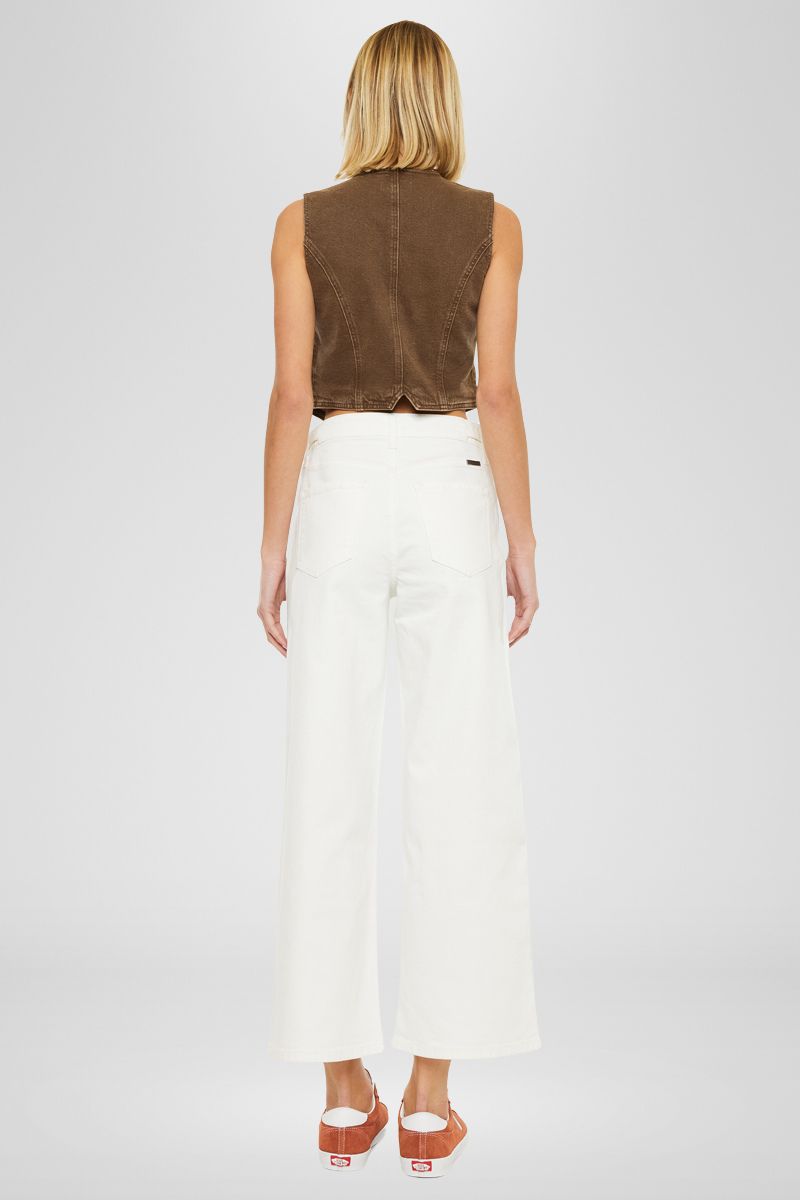Calla Ultra High Rise Cropped Wide Leg Jeans for Women - Trendy High Waisted Flare Pants for Casual & Office Wear