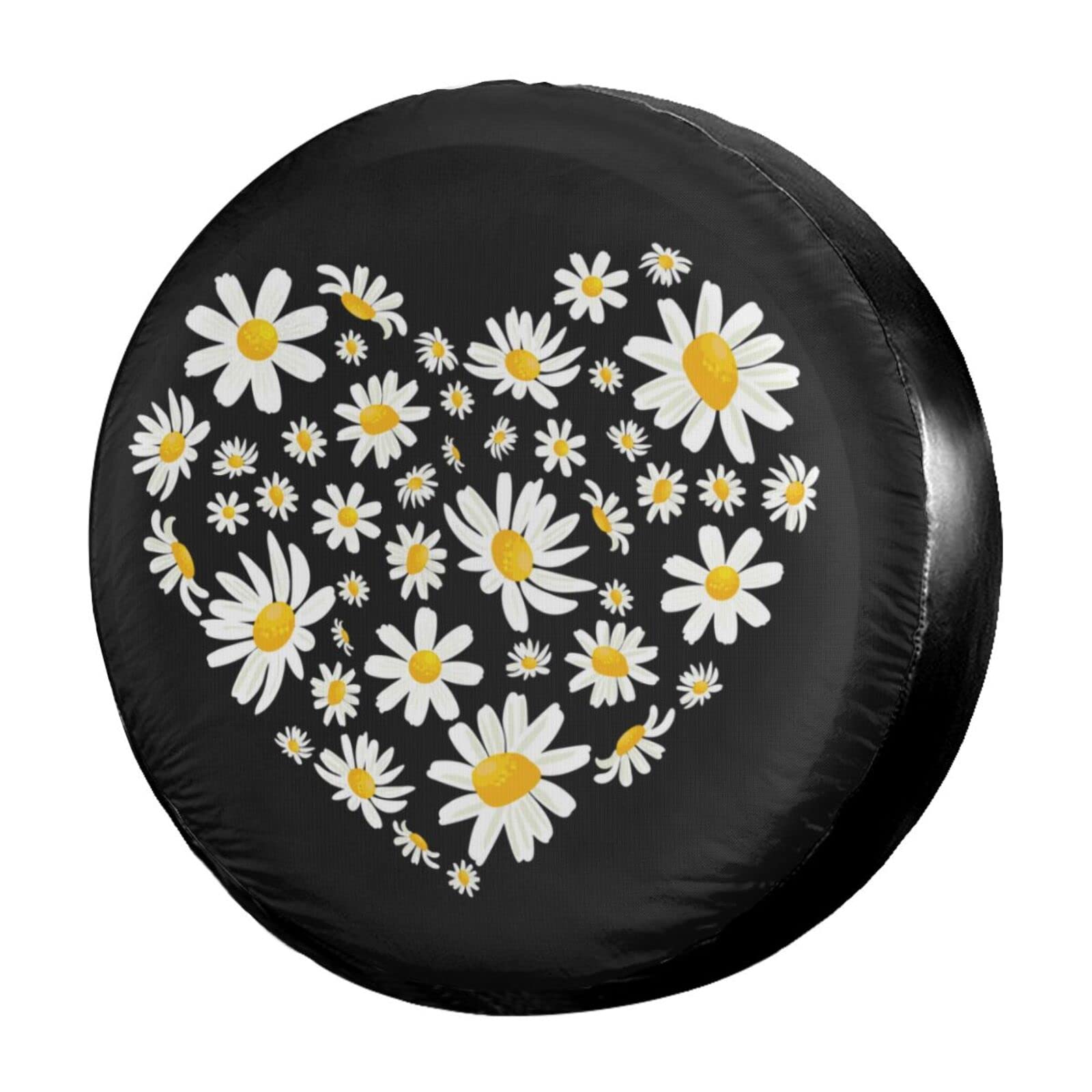 Love Daisy Flowers Spare Tire Cover - 16 Inch Dust-Proof Wheel Protector for Trailers, RVs, SUVs & Vehicles | Outdoor Travel Accessory