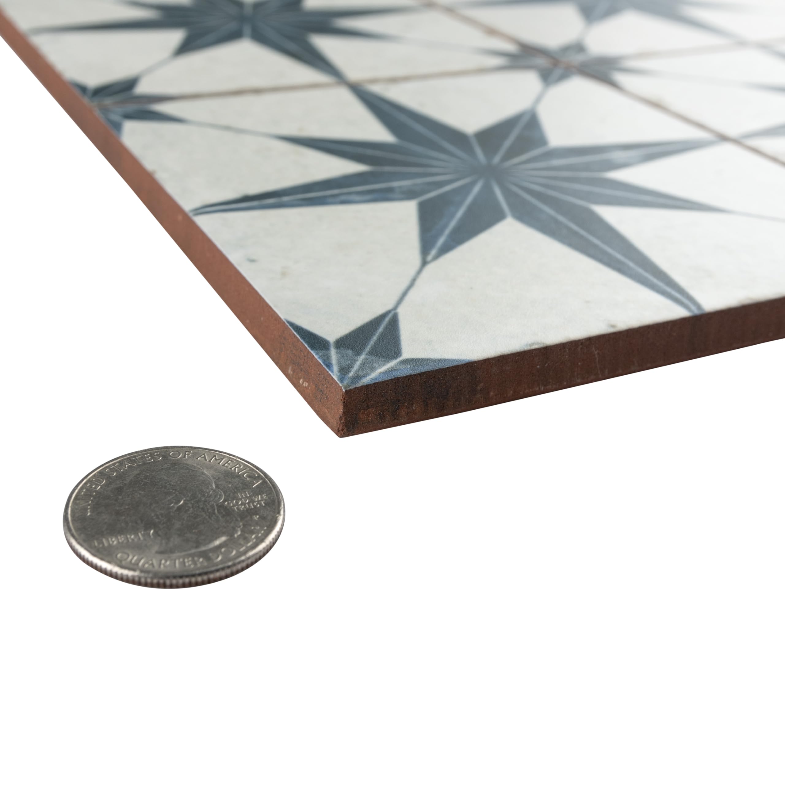 Merola Tile Harmonia Kings Star Blue 13x13 Inch Ceramic Floor & Wall Tile - Perfect for Bathroom, Kitchen Backsplash & Home Decor