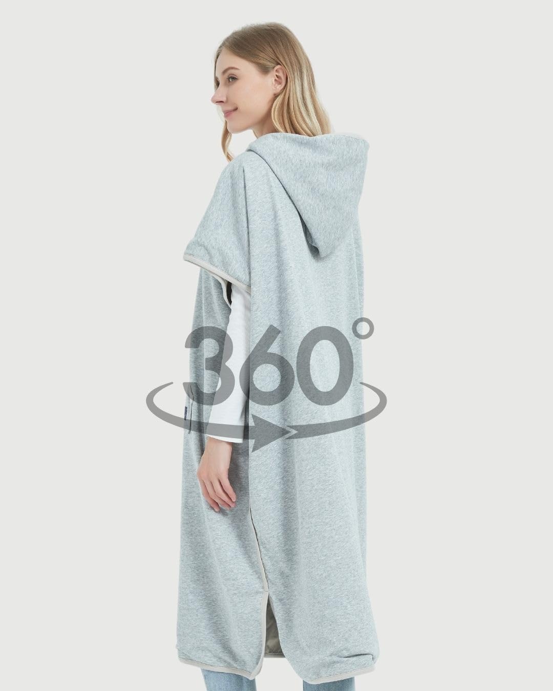 Radia Smart® EMF Protection Hooded Poncho for Adults - Anti-Radiation Blanket, Wearable Faraday Cage, RF & WiFi Shielding Clothing (Grey, Oversized) - Perfect for Home, Office & Travel EMF Protection