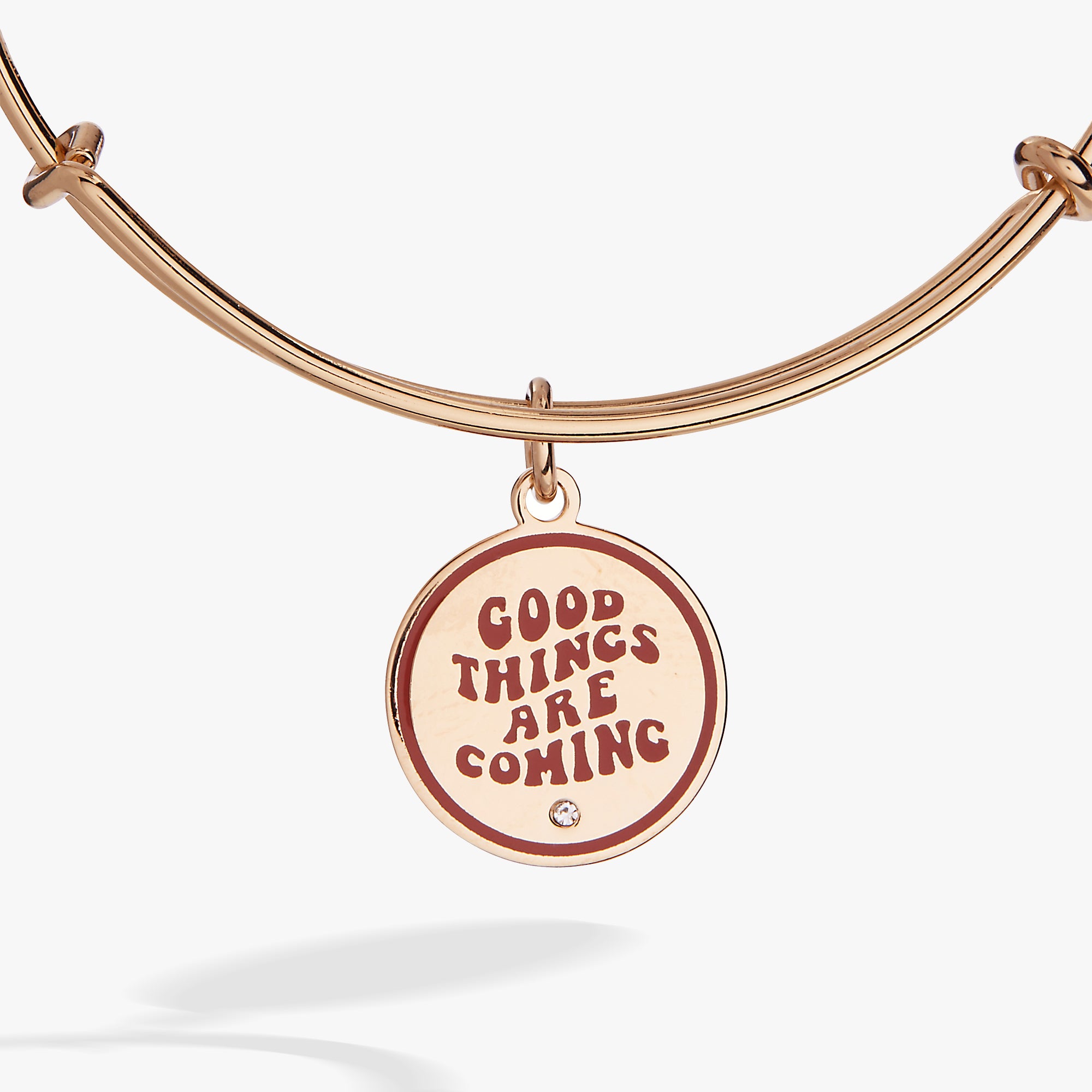 Good Things Are Coming Mantra Charm Bangle - Inspirational Jewelry for Women, Motivational Bracelet for Daily Wear, Yoga & Meditation Accessory