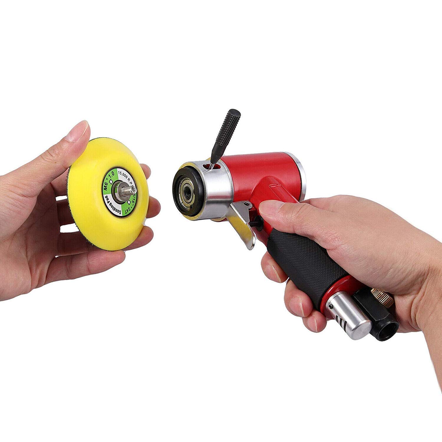 Orbital Air Sander - Pneumatic Dual Action Polisher & Angle Sander for Auto Body Sanding, Woodworking, Metal Finishing | Perfect for Car Detailing, Furniture Restoration & DIY Projects