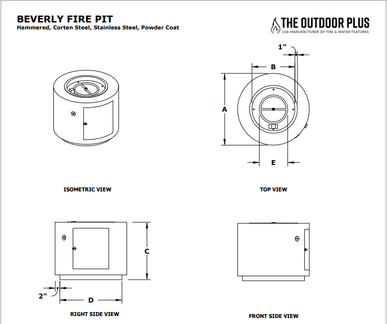 Premium Beverly Outdoor Collection Fire Pit - Patio, Backyard & Camping Fire Pit for Outdoor Gatherings & Relaxation