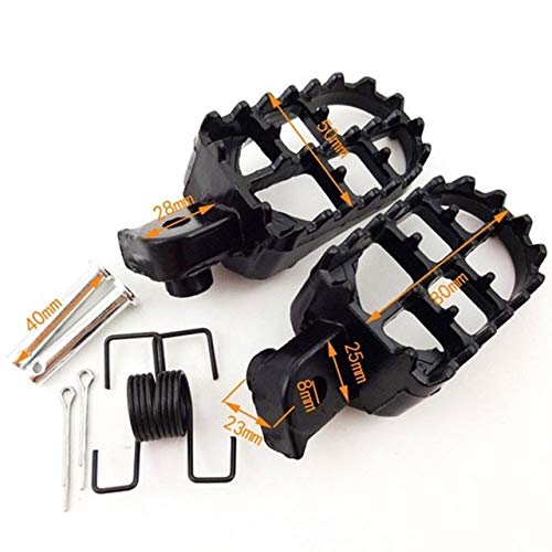 MEELLION 2-Piece Black Aluminum Motorcycle Foot Pegs - Non-Slip Pedal Pads for Cruiser & Sport Bikes - Durable Footrest Accessories for Comfortable Riding & Long Journeys