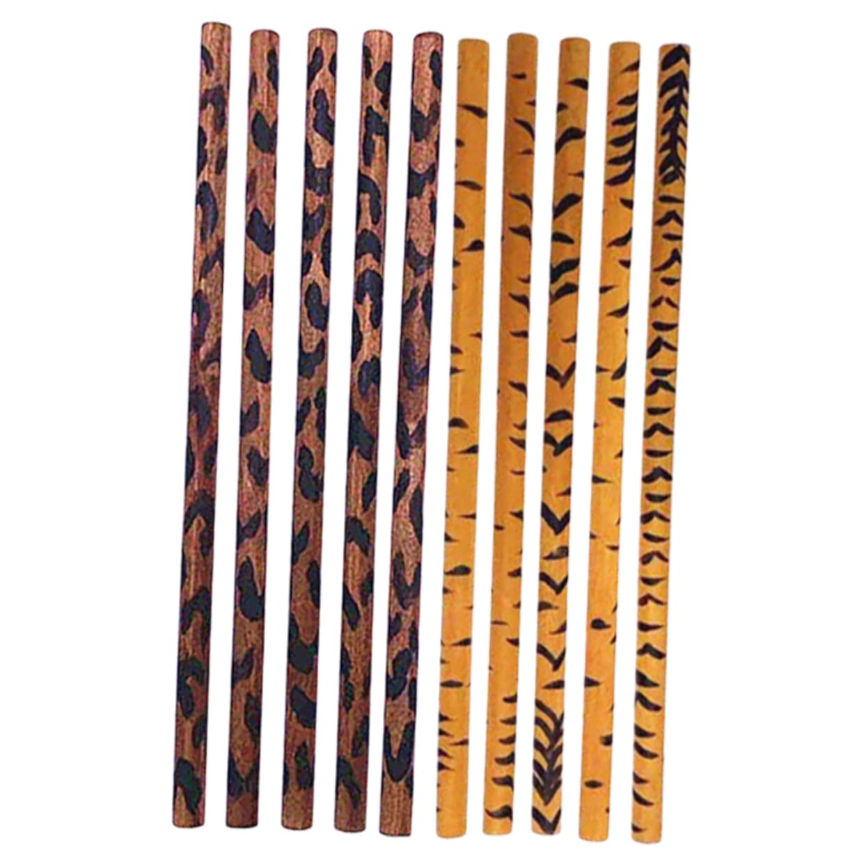 NUOBESTY 10pcs Animal Print Pencils - Wooden Log Design School Supplies for Kids, Party Favors, Classroom Rewards & Summer Camp Activities