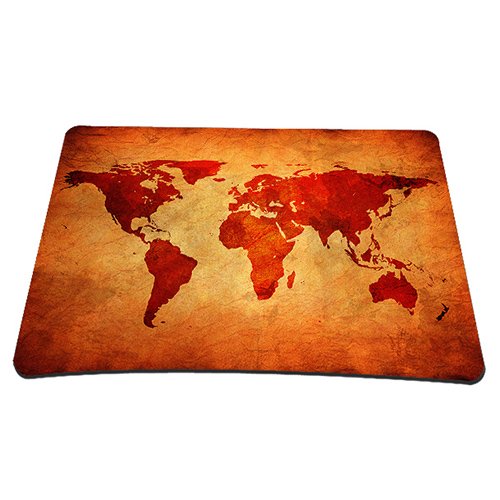 Premium Brown World Map Design Mouse Pad - Non-Slip Rubber Base, Large Gaming & Office Desk Mat - Perfect for Work, Gaming & Home Office Setup