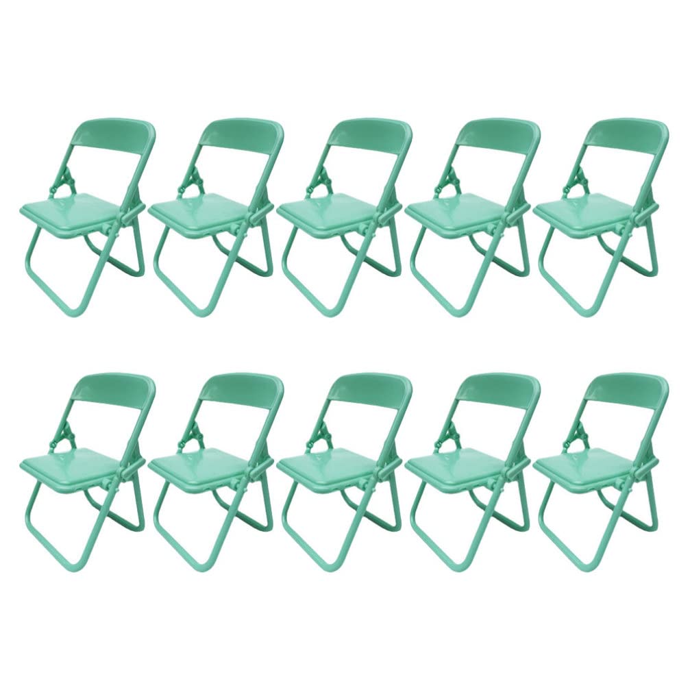 Homoyoyo 10-Pack Portable Plastic Phone Stands - Foldable Adjustable Universal Tablet & Cell Phone Holder for Desktop, Home, Travel - Green (Ideal for Watching Videos, Video Calls & Hands-Free Use)