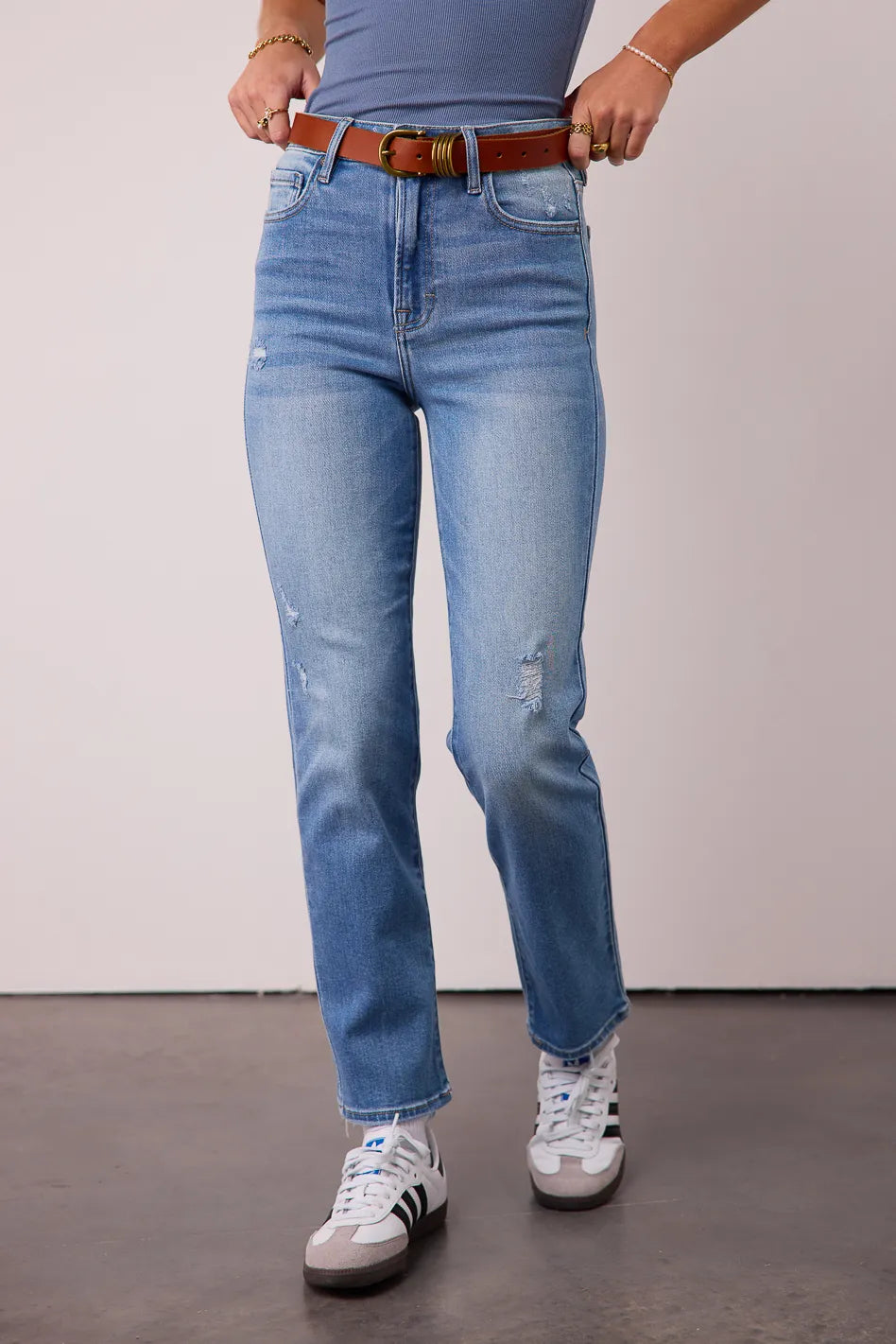 Ellery Women's Light Wash Straight Leg Jeans - Comfortable Denim Pants for Casual Wear & Everyday Outfits