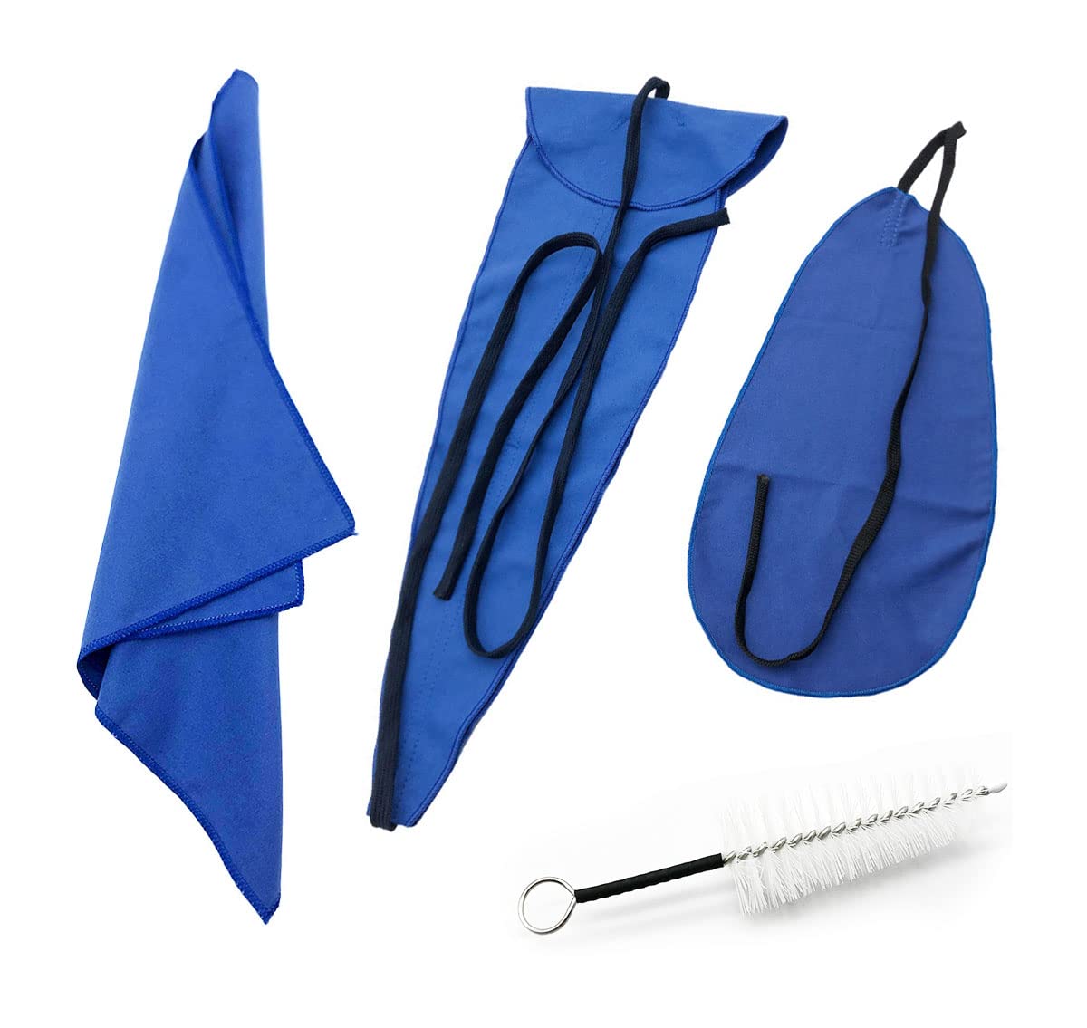 4-Piece Saxophone Cleaning Kit with Cloth, Mouthpiece Neck Swab, Tube Brush - for Alto/Tenor Sax, Clarinet, Flute & Woodwind Instruments - Perfect for Daily Maintenance & Professional Care