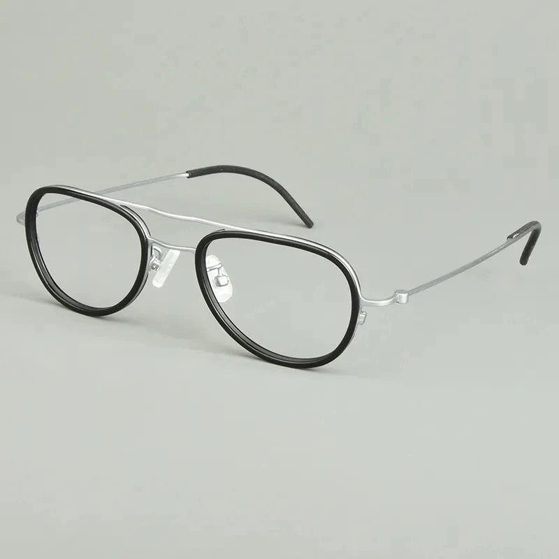 Stylish Aimee Unisex Full Rim Oval Double Bridge Titanium Acetate Eyeglasses Frame 14508 - Lightweight & Durable for Work, Reading & Everyday Fashion