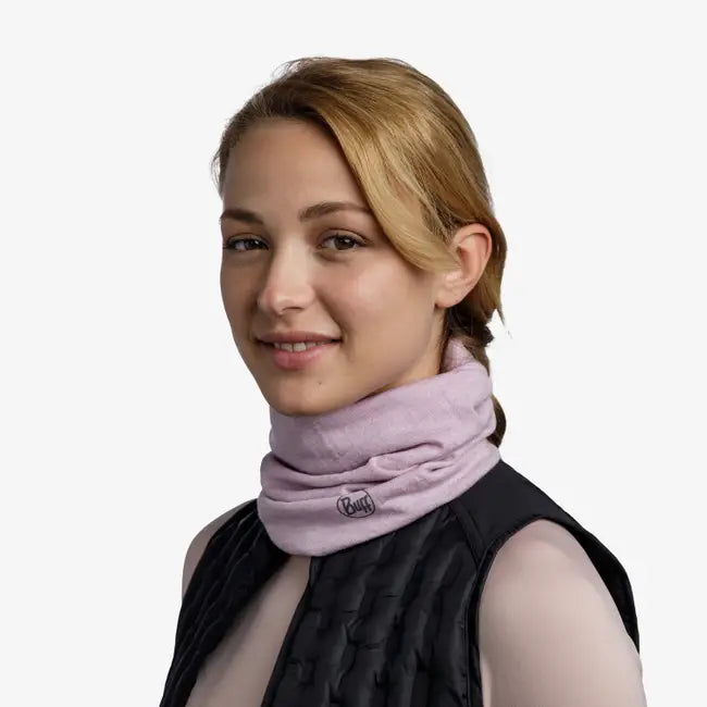 BUFF Merino Wool Midweight Base Layer - Lilac Sand Color for Hiking, Skiing & Outdoor Activities