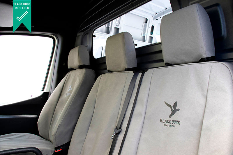 Durable Black Duck Canvas Seat Covers for Hino Ranger Pro Standard (2003-2008) - Grey | Heavy-Duty Truck & Off-Road Vehicle Protection
