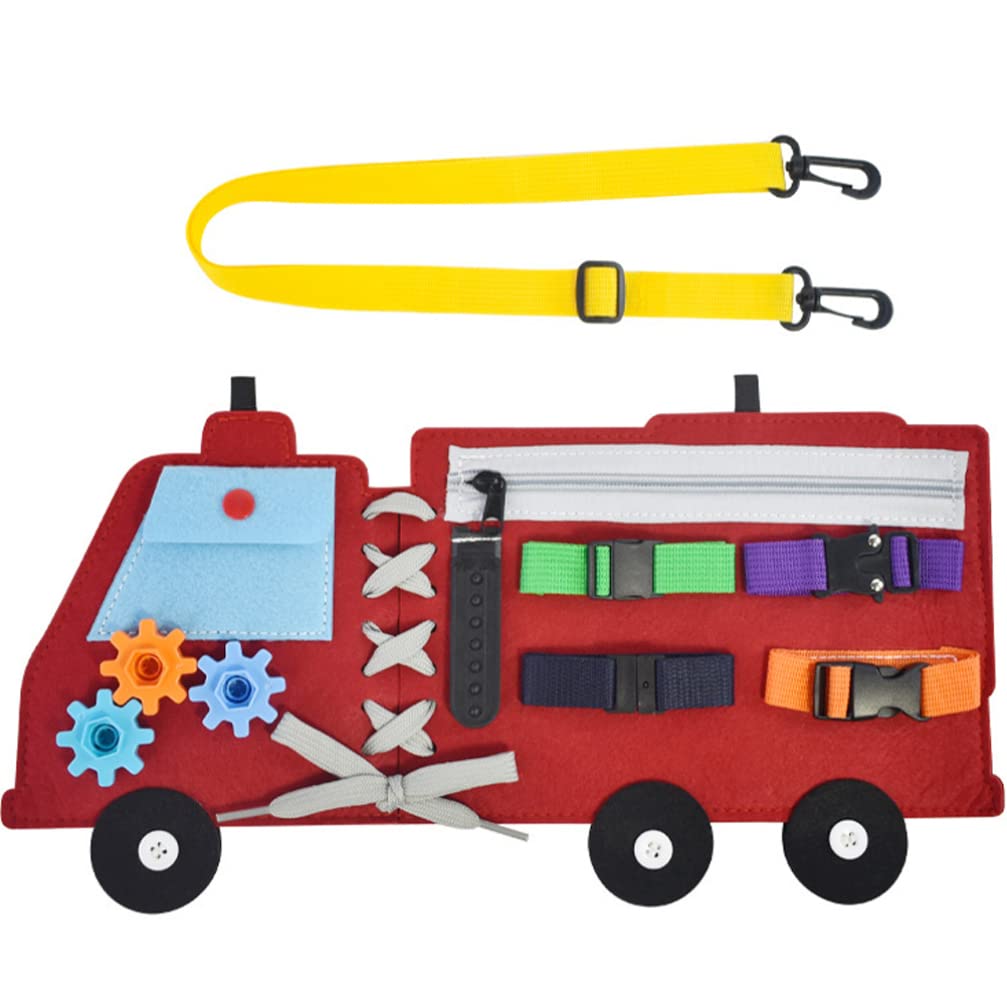 **Abaodam Fire Truck Dressing Board - Montessori Learning Toy for 1 Year Old Boys & Girls - Sensory & Motor Skills Development - Perfect Gift for Toddlers, Preschool Felt Board for Pretend Play & Early Education**    *(Use Scenario: Ideal for birthday gifts, daycare activities, or interactive learning at home.)*