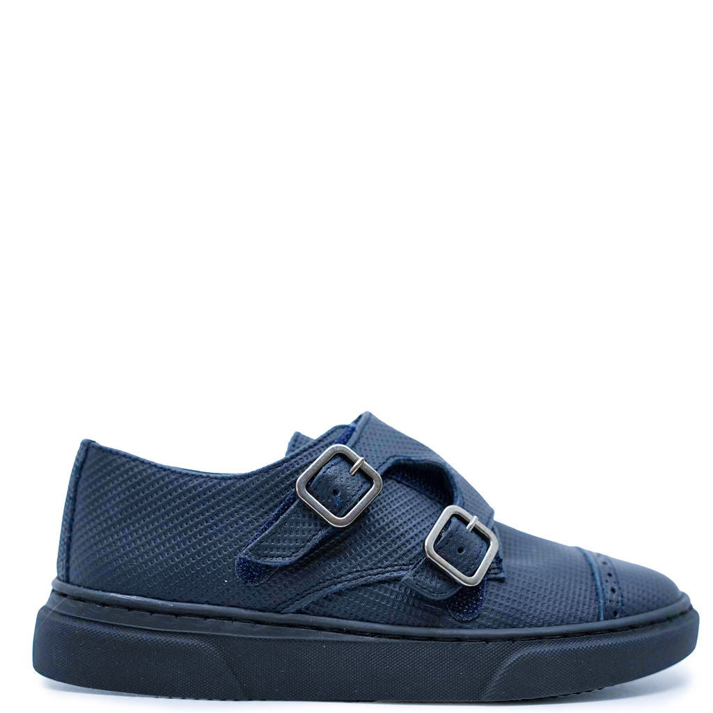 Blublonc Navy Textured Captoe Dress Sneakers for Men - Comfortable & Stylish Casual Shoes for Work, Office & Everyday Wear