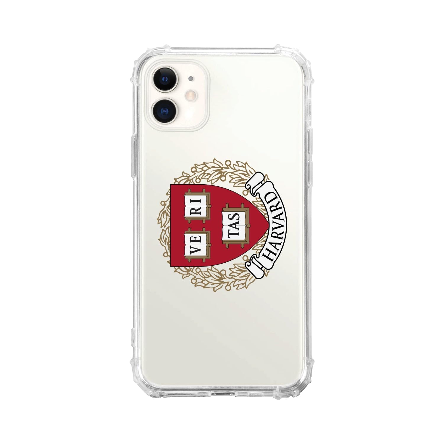 OTM Essentials Rugged Phone Case for iPhone 13 Pro Max - Shockproof Protective Cover with Reinforced Edges | Classic White Design | Harvard University Collection | Perfect for Outdoor Activities, Travel & Daily Use