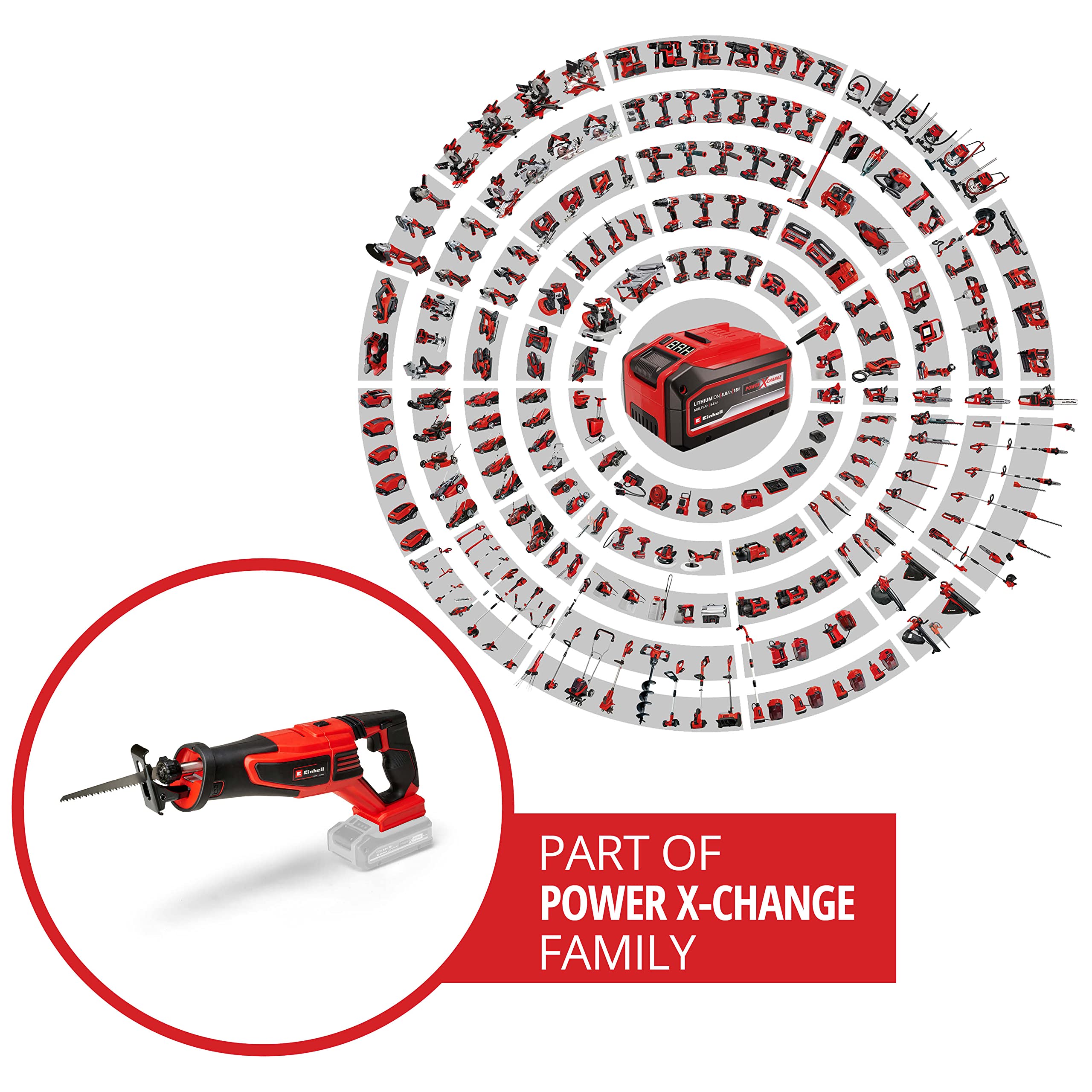 Einhell TP-AP 18/28 Li BL-Solo Cordless Brushless Universal Saw - 18V Power X-Change System, 28mm Cutting Depth, 2500 RPM, 20cm Wood Cutting Capacity, Rotatable Handle (Battery Not Included) - Perfect for DIY Projects, Woodworking, and Home Renovations