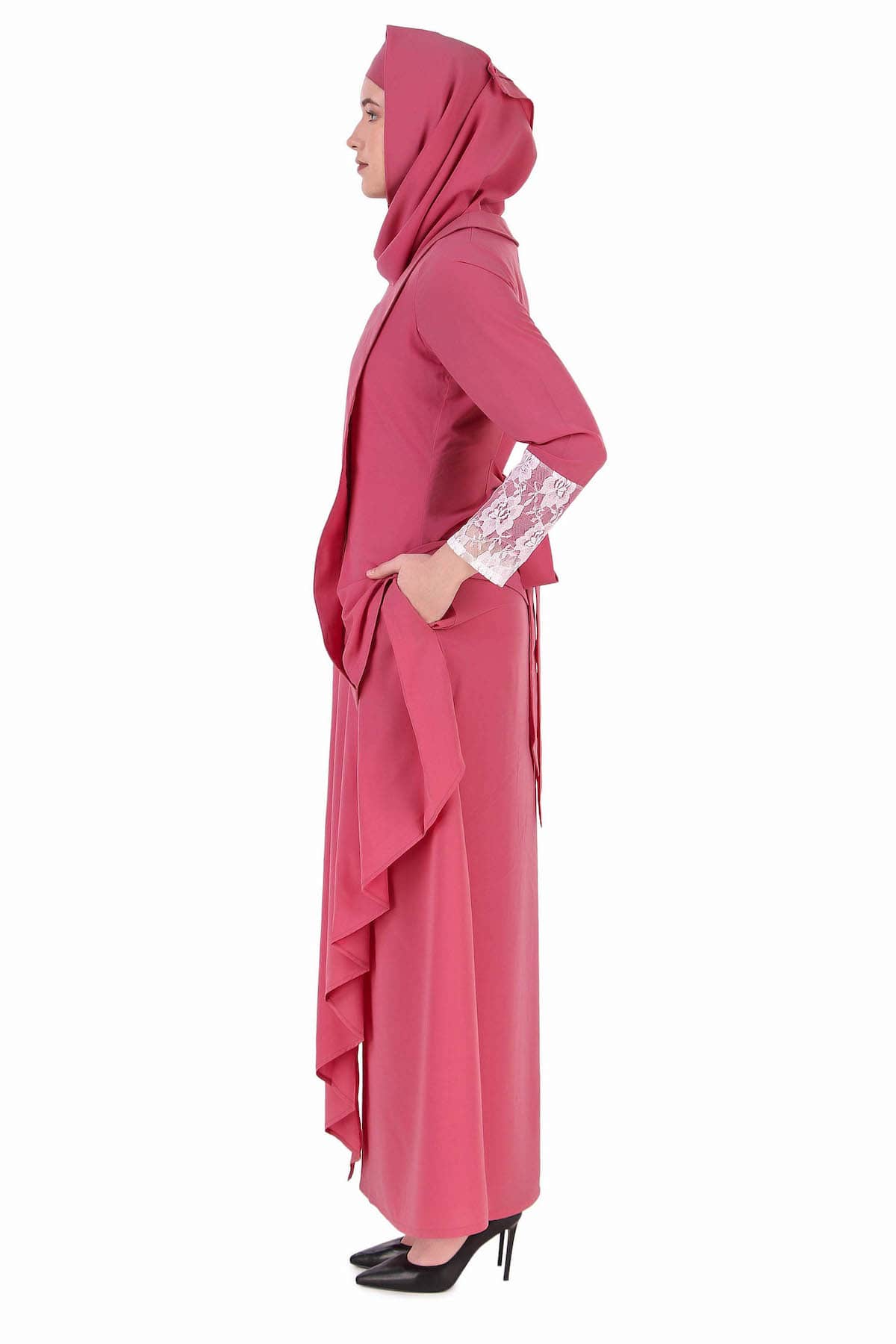 Stylish Multi-Layer Attached Jacket Abaya for Women - Modest Islamic Fashion - Perfect for Prayer, Work & Special Occasions