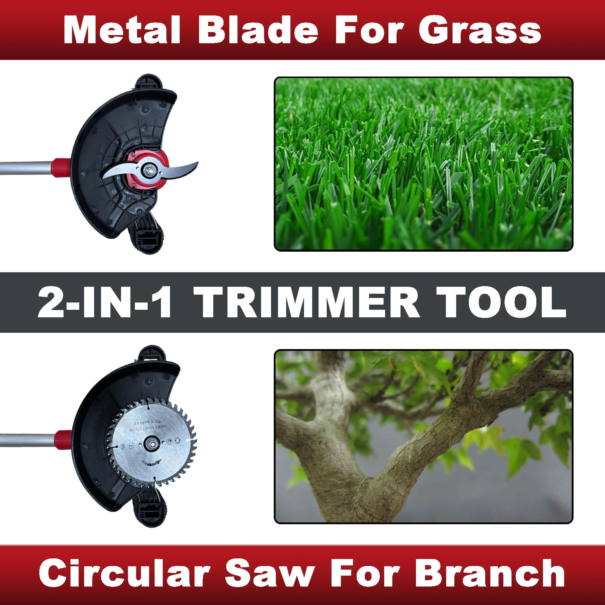 3-in-1 Cordless Weed Wacker, Lawn Edger & Trimmer with 2x 2.0Ah Batteries & Charger | 40-60 Min Runtime per Battery | Perfect for Lawn Care, Garden Maintenance & Yard Work