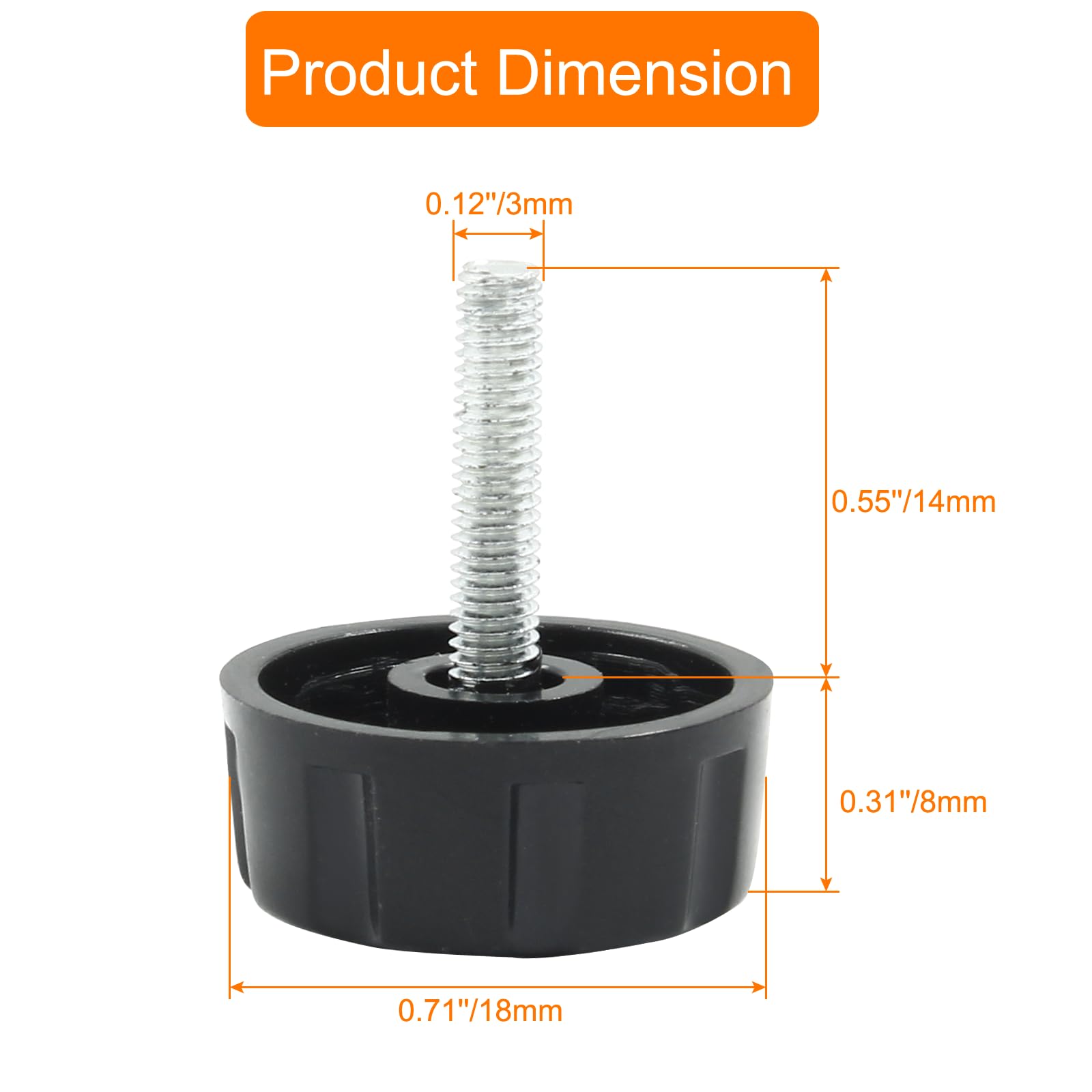 **Black Fishing Reel Handle Screw Caps & Nut - Durable Spinning Reel Knob Screw for Handle Grip - Perfect for Saltwater & Freshwater Fishing Gear Repair**