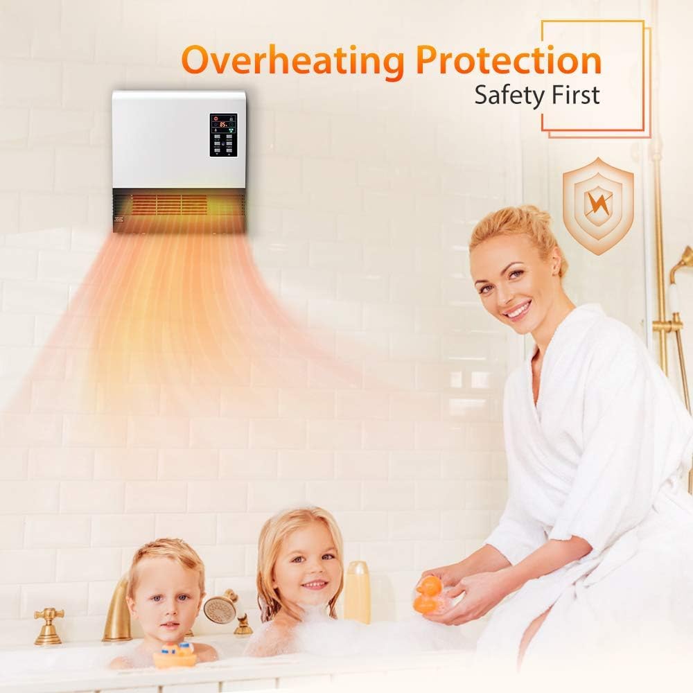 Airchoice 1500W Electric Space Heater - Wall Mounted or Stand Use with Timer & 3 Heating Modes | Energy Efficient Infrared Heater for Bedroom, Bathroom & Office | Perfect for Winter Warmth & Small Room Heating