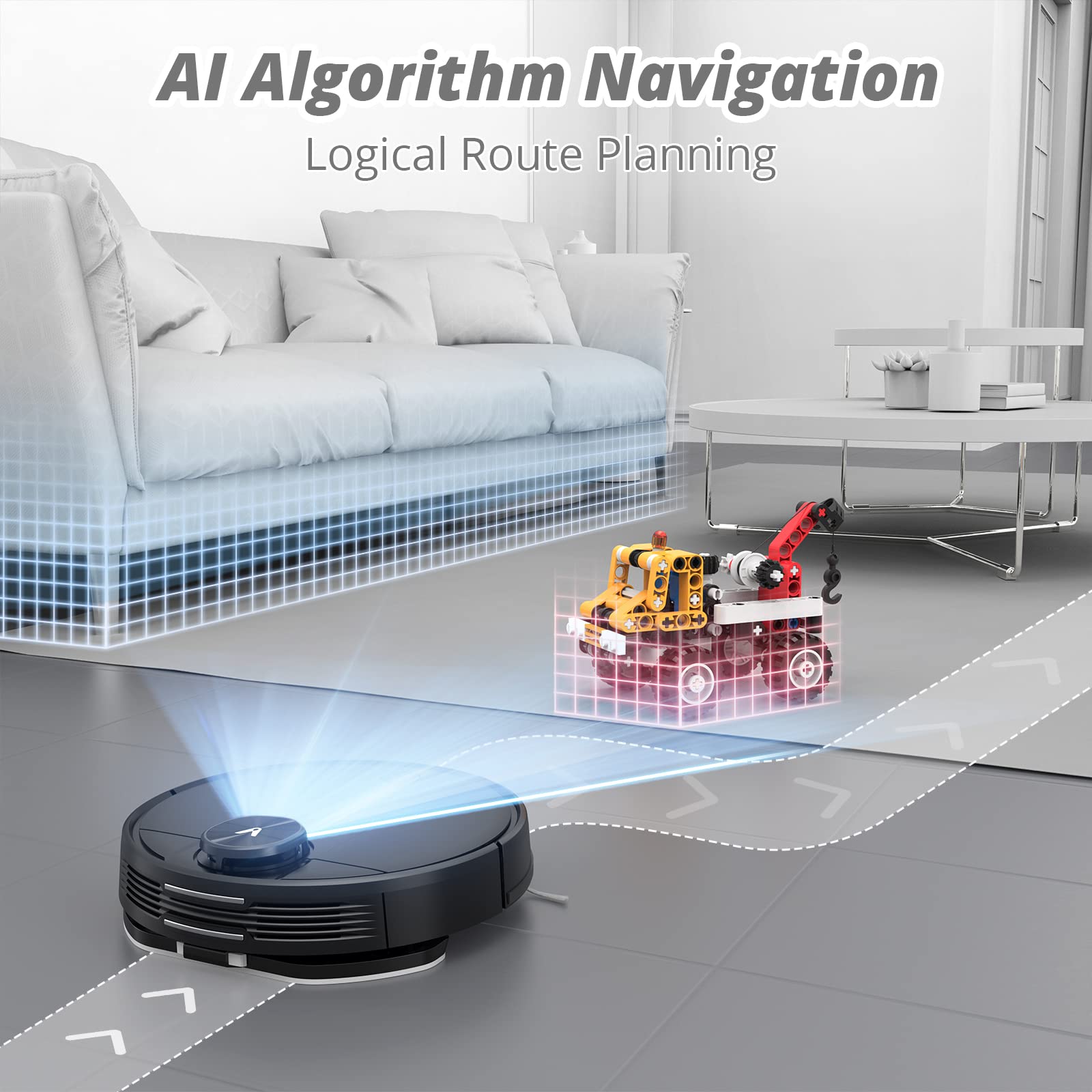 VIOMI V2 Max Robot Vacuum Cleaner with Smart Mapping, 3000Pa Strong Suction, Self-Charging - Works with Alexa & Google Assistant - Perfect for Hardwood Floors, Carpets and Pet Hair Cleaning