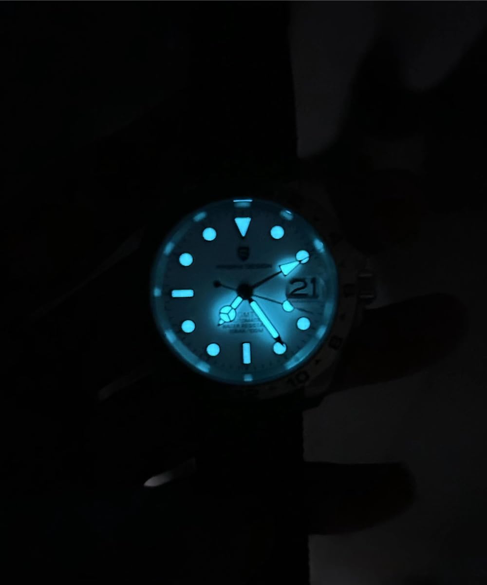 Pagani Design Men's Automatic GMT Wristwatch - Stainless Steel Case with Sapphire Glass - Luxury Mechanical Watch for Business Travel & Outdoor Adventures