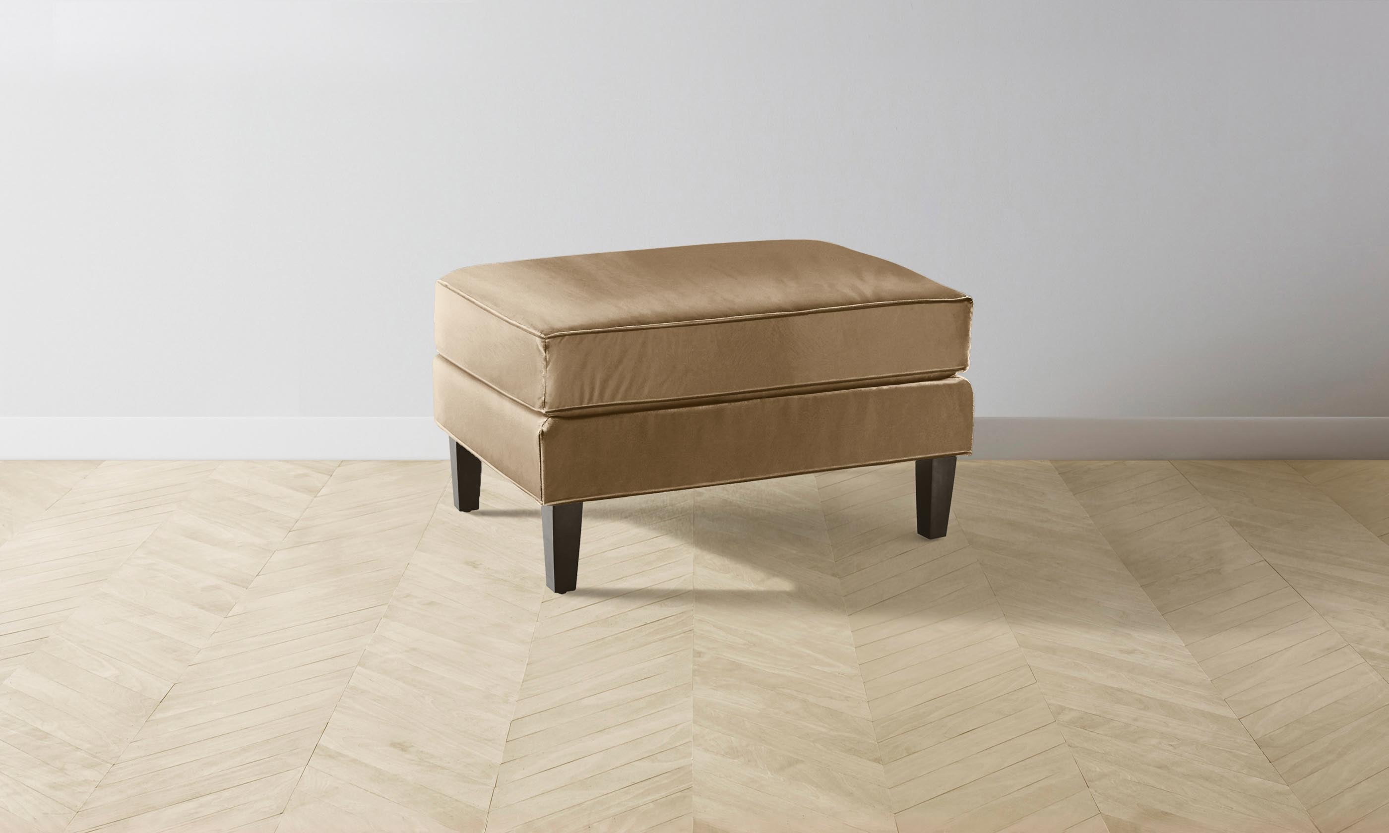 Premium Crosby Ottoman - Genuine Tuscan Leather in Camel Brown - Perfect for Living Room, Bedroom & Home Office Decor