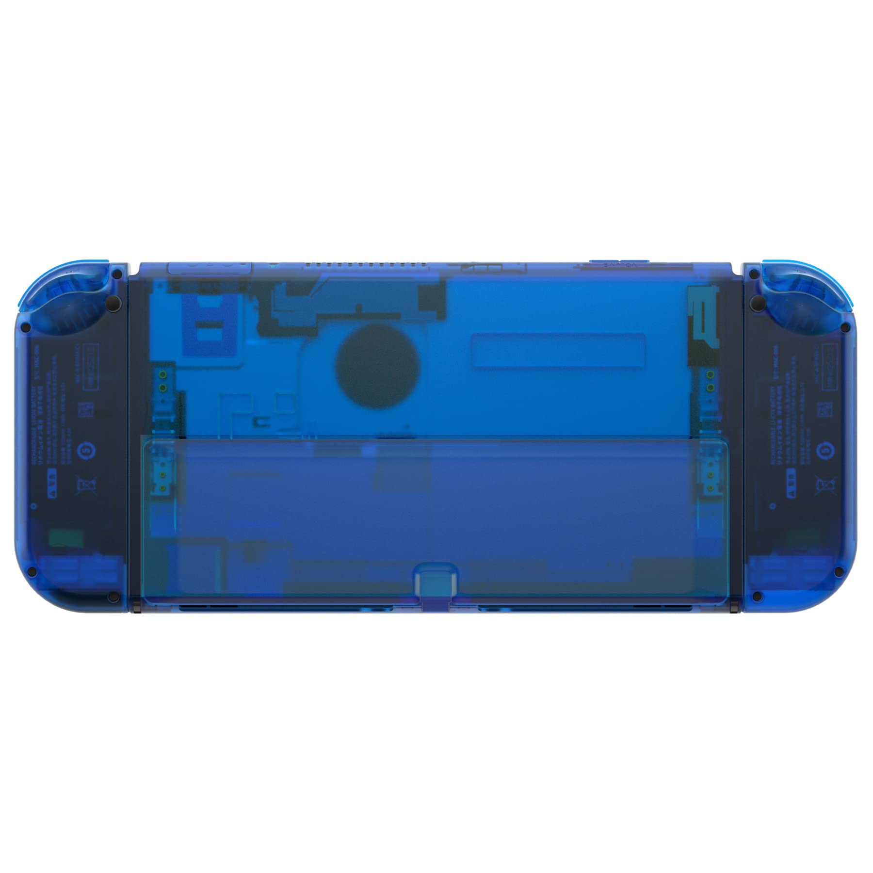 eXtremeRate DIY Full Set Shell for Nintendo Switch OLED - Replacement Back Plate & Kickstand, Custom Controller Housing with Full Button Set (Clear Blue) | Perfect for Gaming Enthusiasts & Console Modders