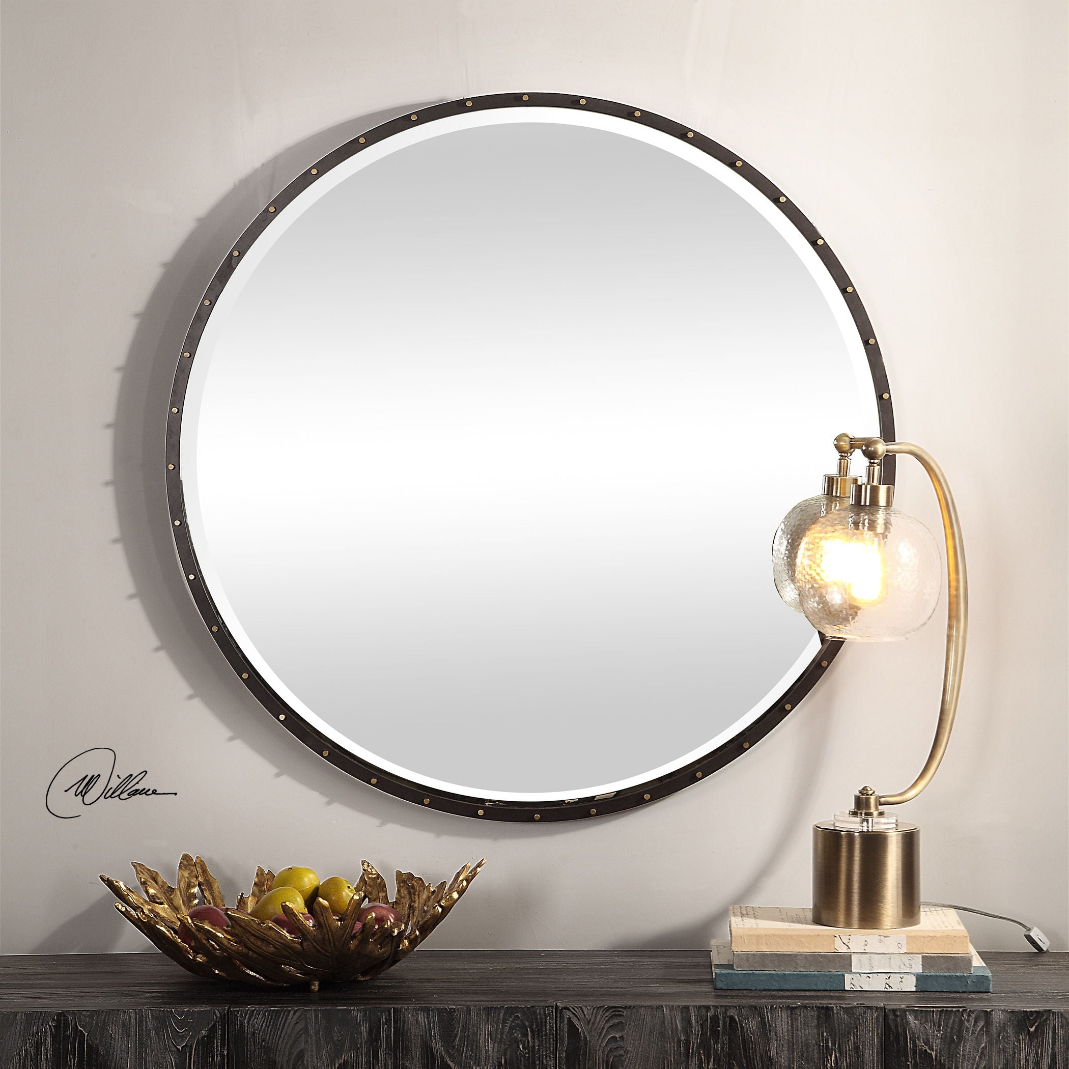 Benedo 24 Inch Round Wall Mirror - Black Framed Decorative Mirror for Living Room, Bedroom, Bathroom & Entryway - Perfect for Home Decor & Vanity Use