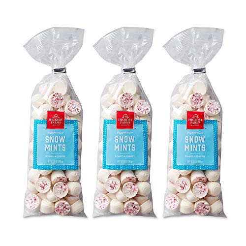 Hickory Farms Snow Mints 3-Pack | Smooth Peppermint Candy for Christmas Gifts, Holiday Parties & Office Treats | Refreshing Breath Mints for After Dinner & Travel