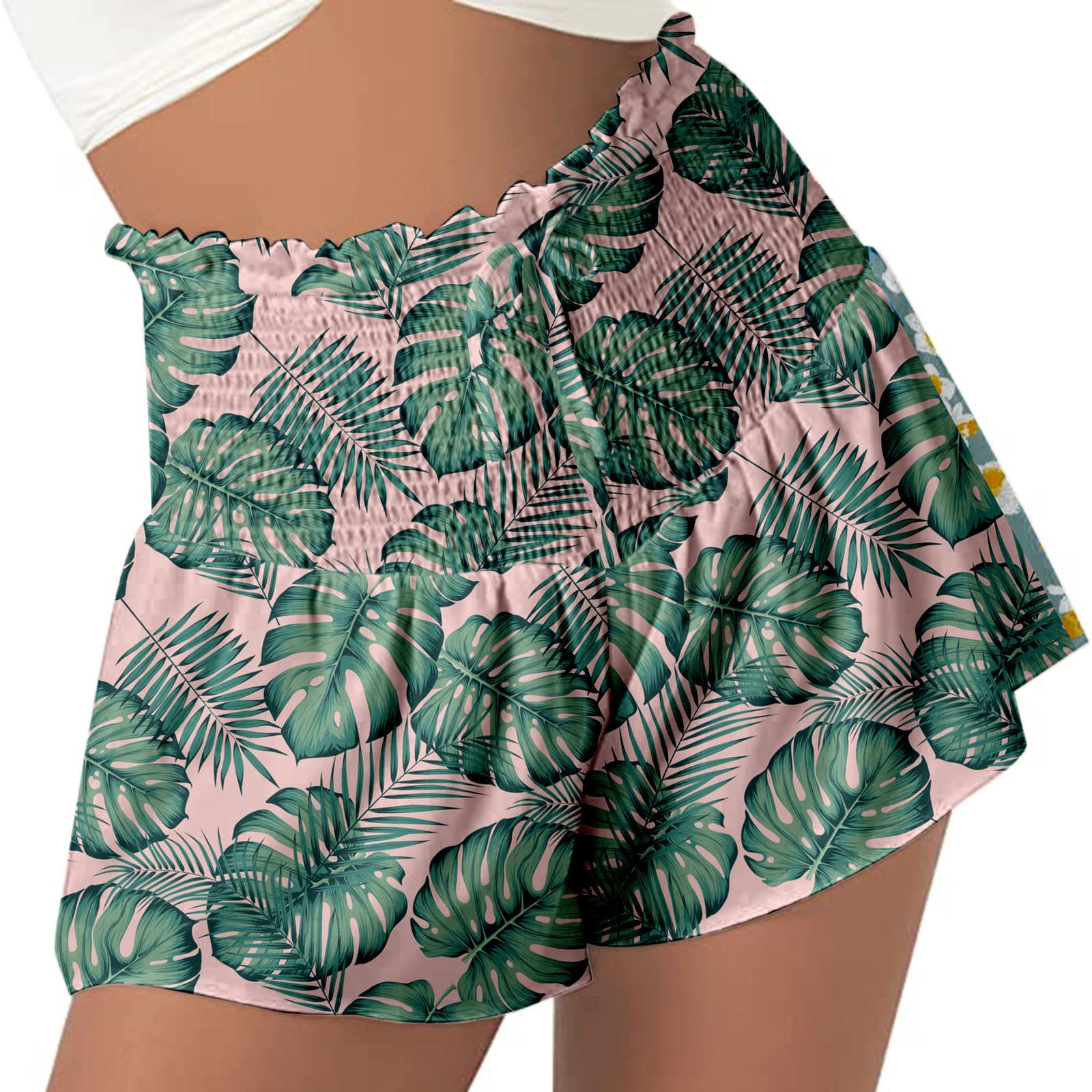 **MINGNIKAI Plus Size Women's Fleece Pants - Elastic Waist High Waist Printed Casual Shorts for Summer & Sports | Perfect for Workouts, Lounging & Outdoor Activities**