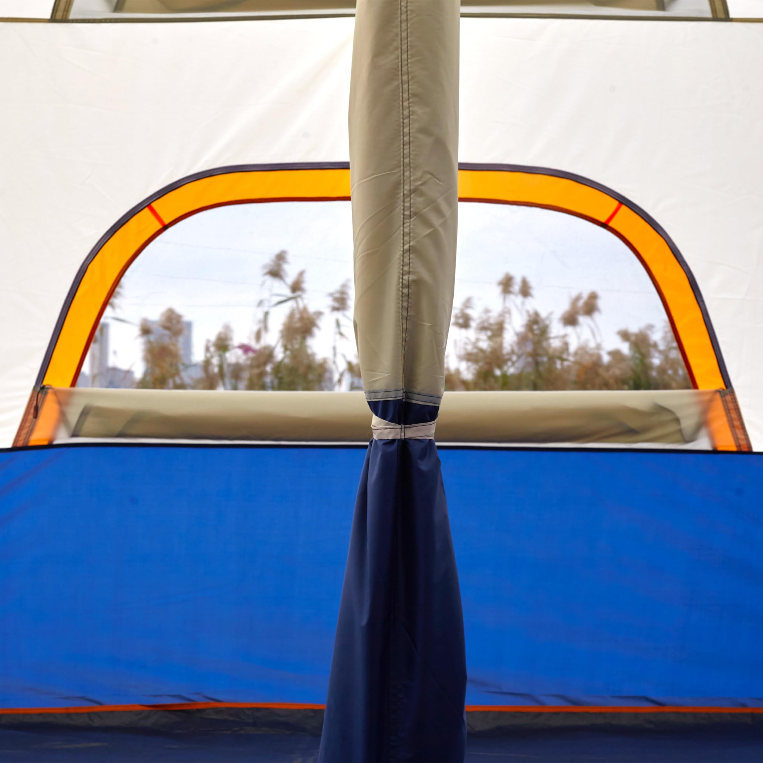 KTT Extra Large Family Cabin Tent for 10-14 People (Style-B) - 2 Rooms, 3 Doors & 3 Mesh Windows, Waterproof Double Layer Straight Wall Design - Perfect for Camping, Picnics, Outdoor Adventures & Family Gatherings