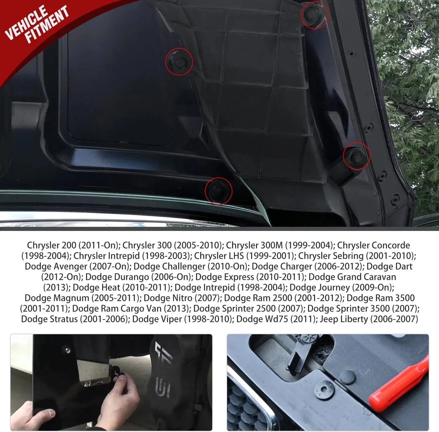 100 Pcs 18.5mm Hole 8mm Push Type Fender Liner Retainer Clips - Compatible with Chrysler 6504521, 04575412AF, Jeep Liberty, Dodge Grand Caravan & Charger - Durable Auto Body Fasteners for DIY Car Repairs & Maintenance