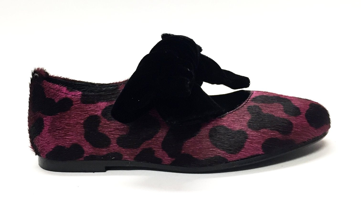 Blublonc Fuchsia Leopard Print Ballet Flats with Bow - Elegant Women's Dance Shoes for Ballet Class, Wedding, Party & Casual Wear