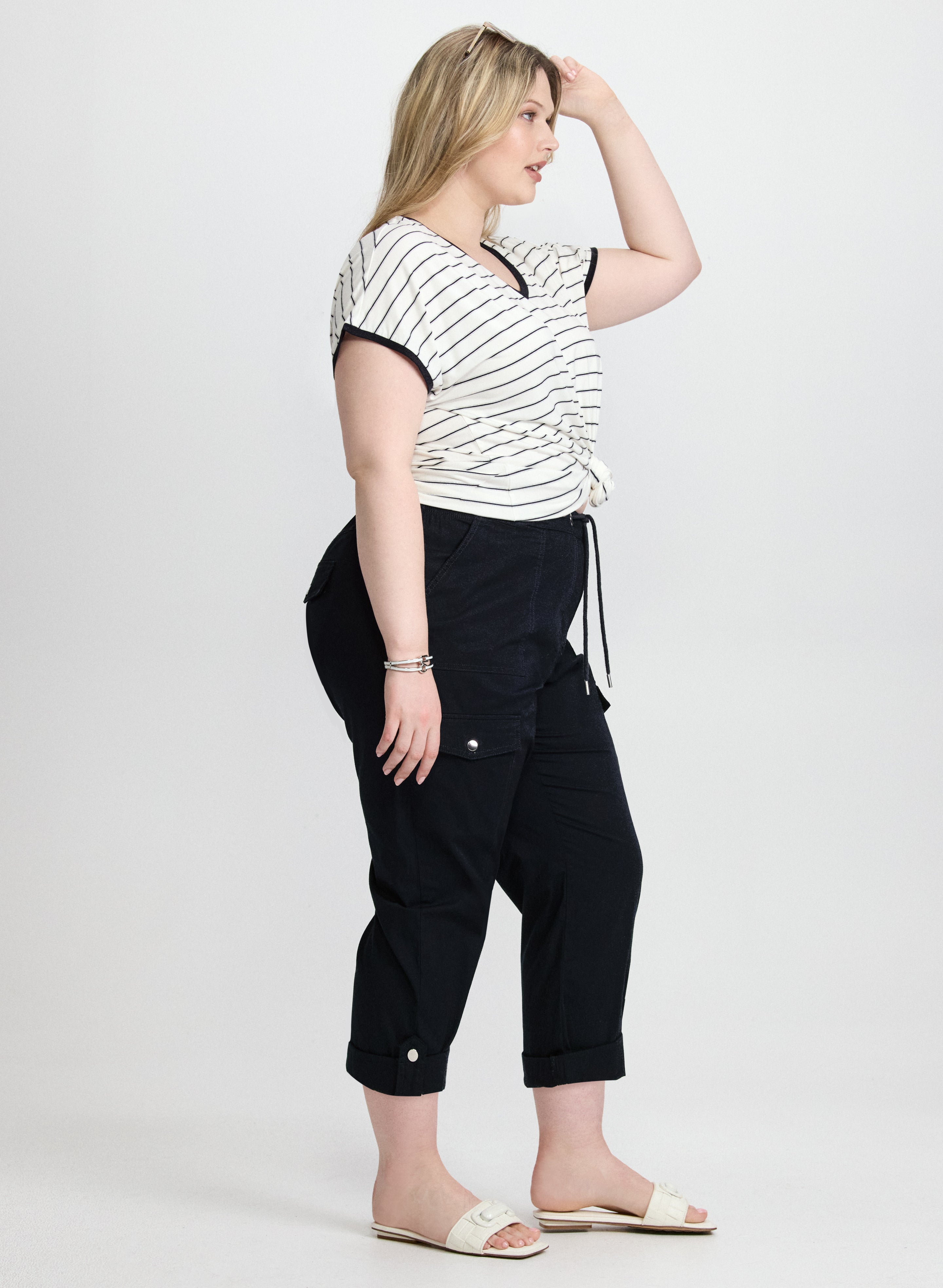 Breathable Cotton Cargo Capri Pants for Women - Comfortable Outdoor Hiking & Travel Pants with Multiple Pockets