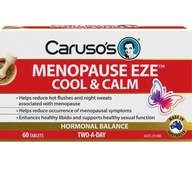 Caruso's Menopause Relief Supplement - Natural Hot Flash & Night Sweat Relief for Women - Supports Hormonal Balance & Mood - Perfect for Work, Travel & Daily Comfort