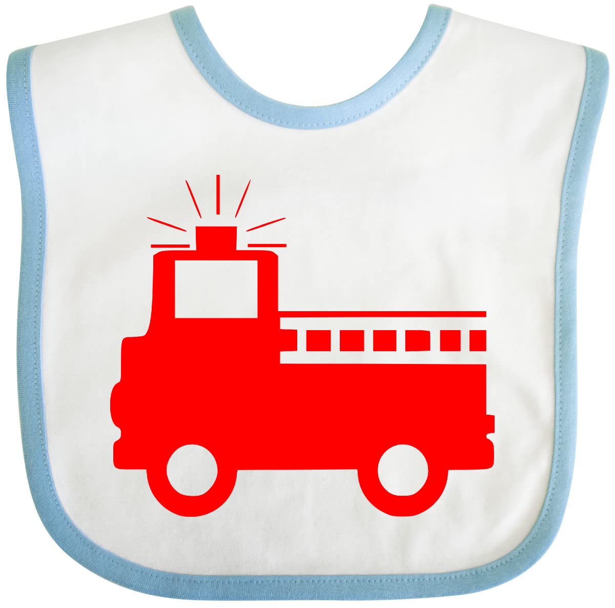 Inktastic Cute Red Firetruck Baby Bib - Soft Cotton Drool Bibs for Infants & Toddlers - Perfect for Feeding, Teething & Playtime