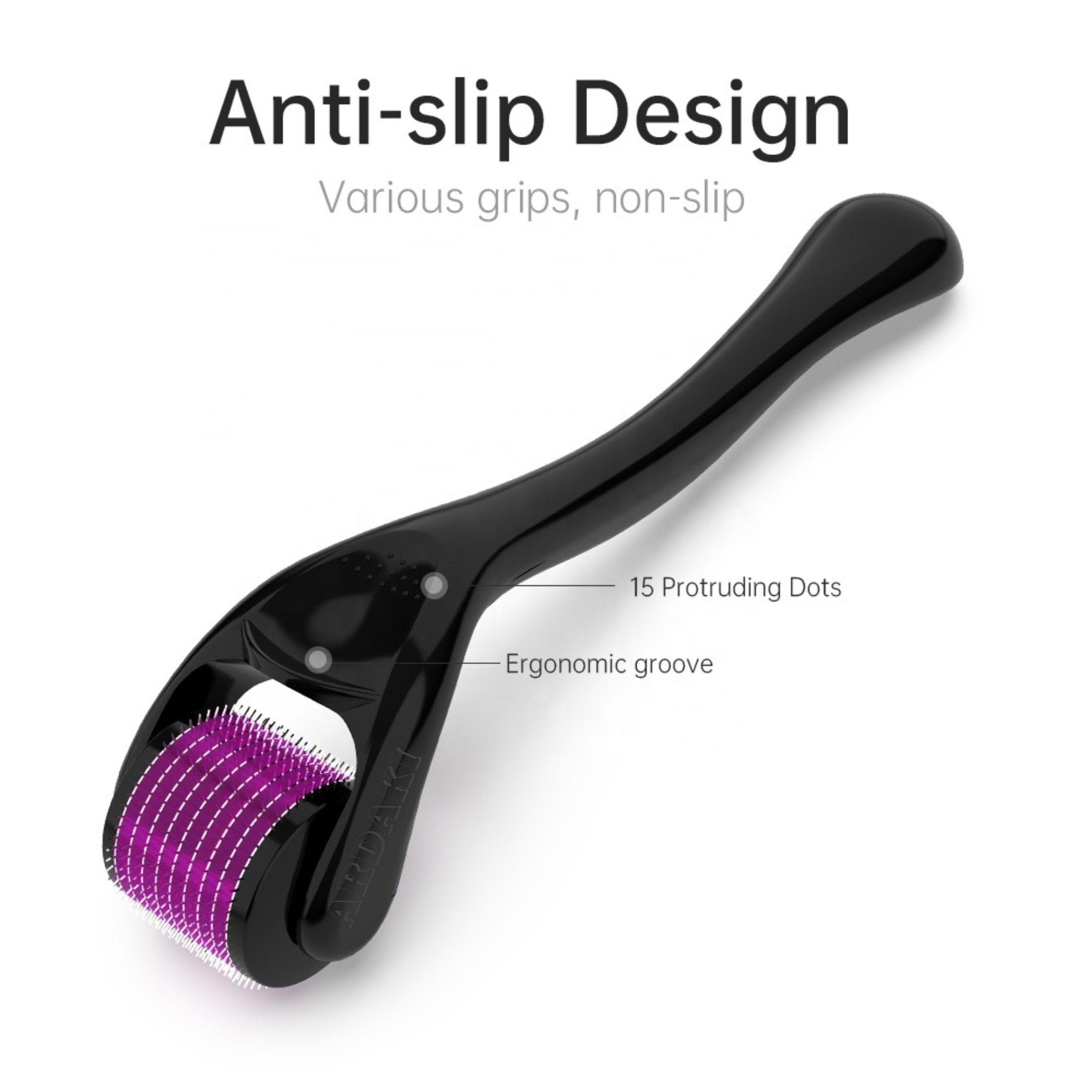 ARDAKI 0.5mm Derma Roller for Hair Growth with 540 Titanium Needles - Hair Regrowth Treatment for Thinning Hair, Stimulates Hair Follicles & Repairs Damaged Hair | Perfect for Men & Women at Home Hair Care Routine
