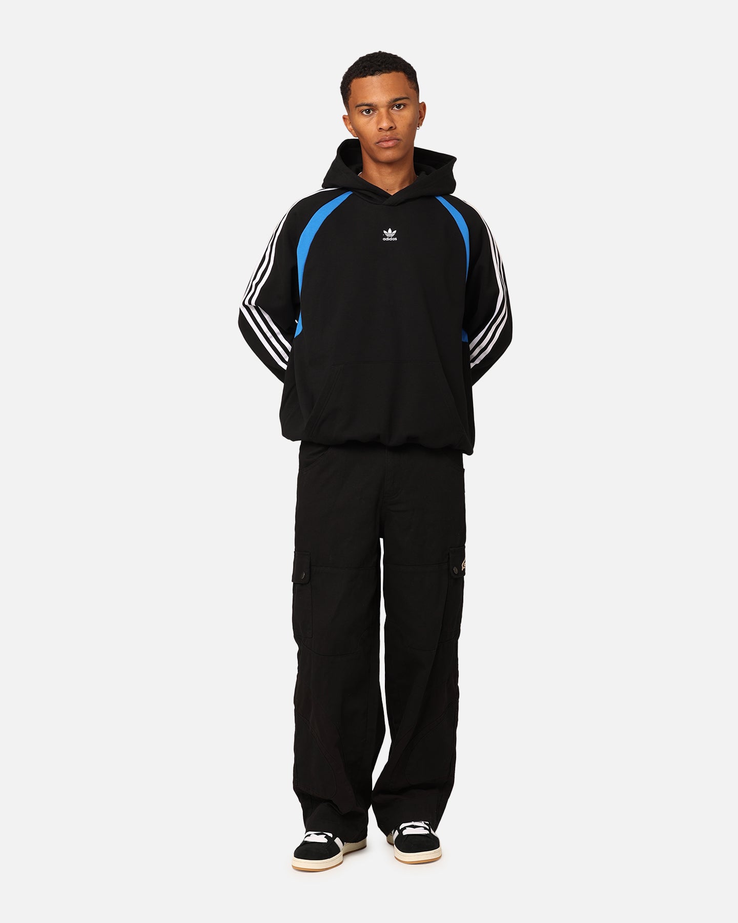 Adidas Oversized Hoodie for Men & Women - Black Cotton Pullover Hooded Sweatshirt | Casual Streetwear for Gym, Lounge & Everyday Wear